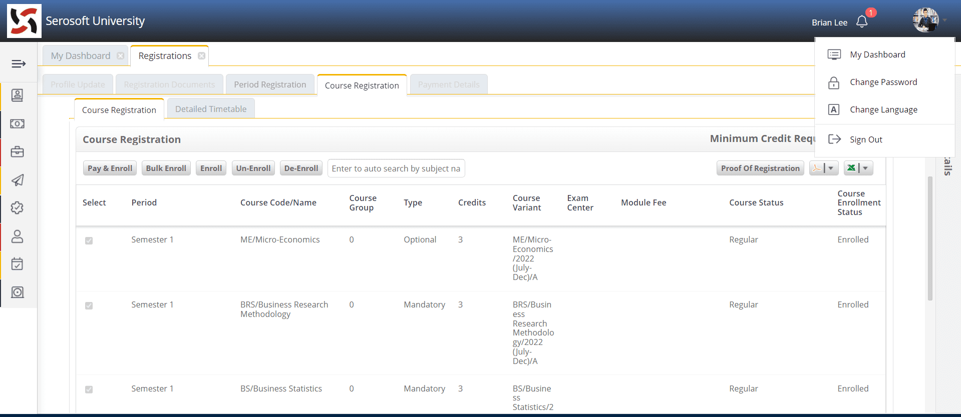 Student Course Registration